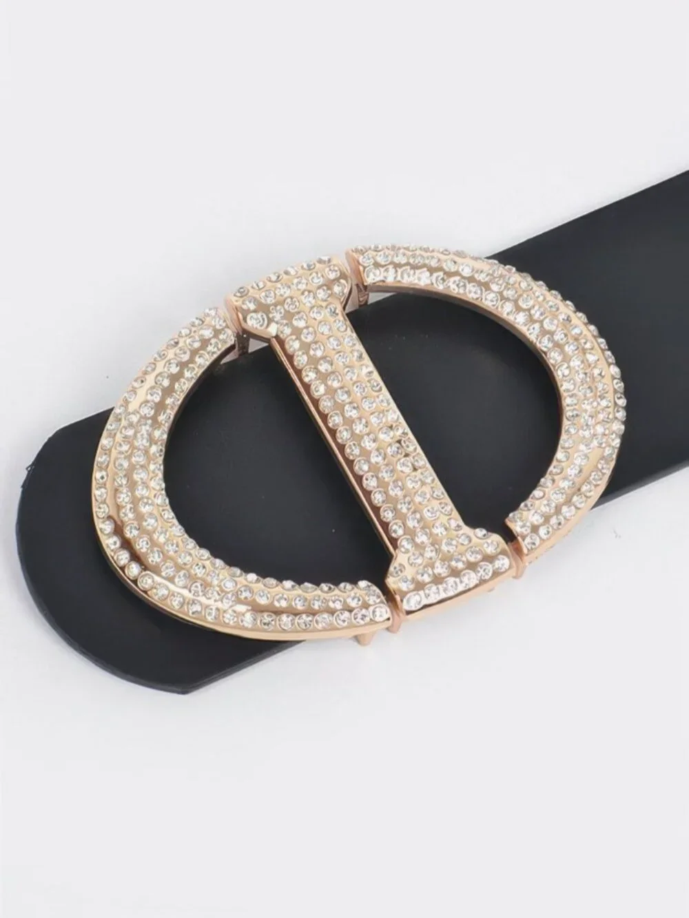 Rhinestone Fashion Belt - Black